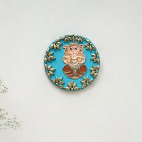 Ganesha - handpainted clay art wall frame 14 - handcrafted