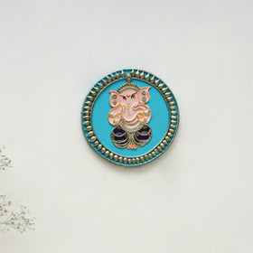 Ganesha - handpainted clay art wall frame 16 - handcrafted