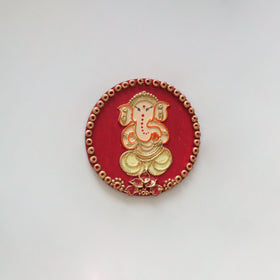 Ganesha - handpainted clay art wall frame 18 - handcrafted