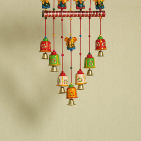 Ganesha - handpainted wooden decorative bell hanging 29