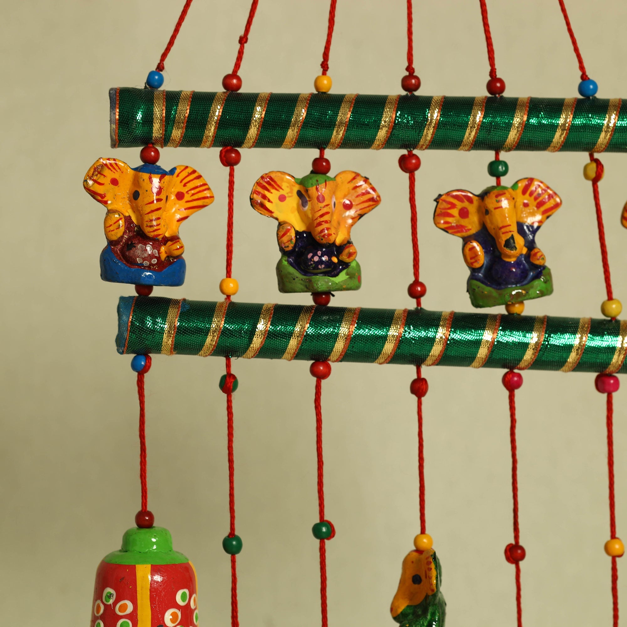  Om - Handpainted Wooden Decorative Bell Hanging