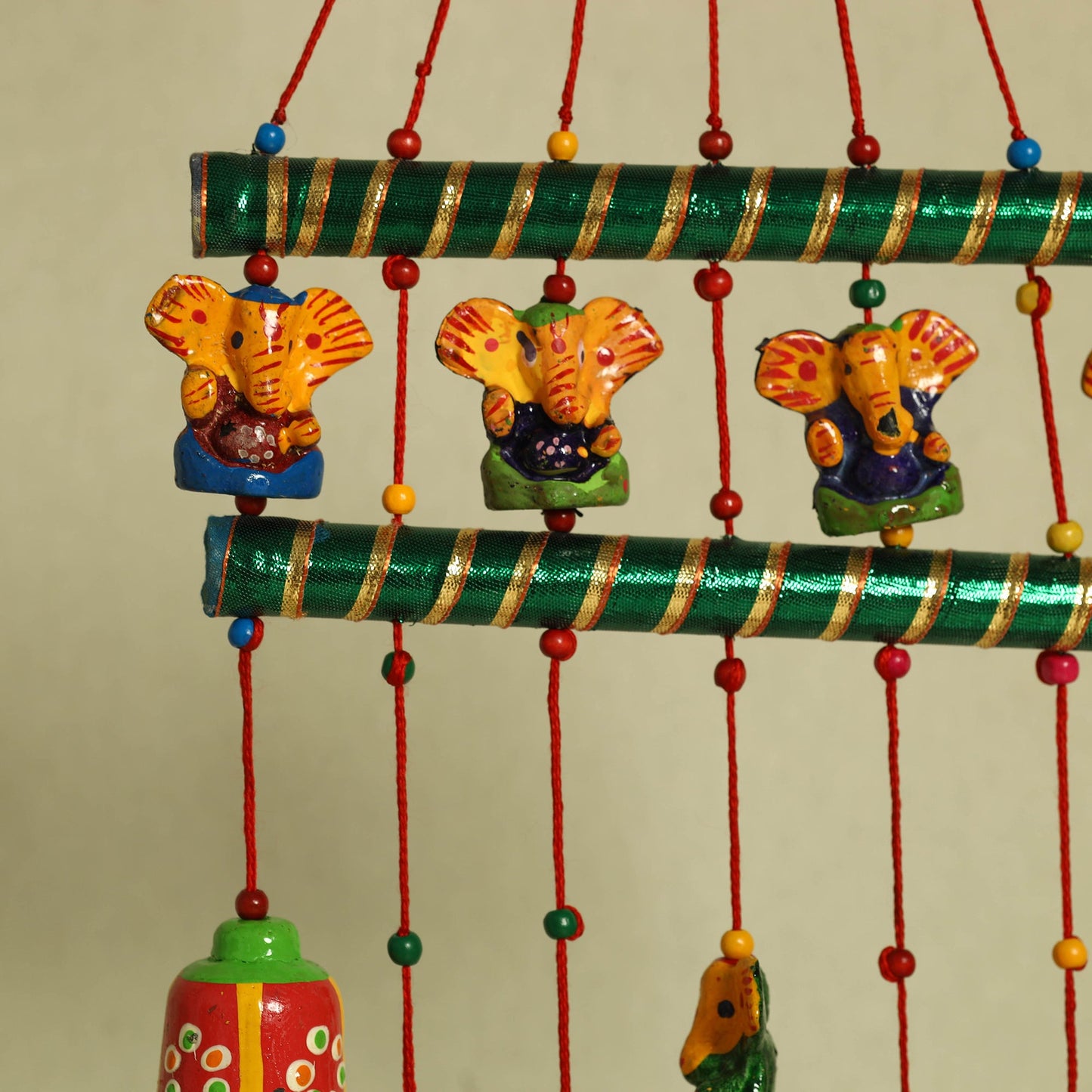  Om - Handpainted Wooden Decorative Bell Hanging