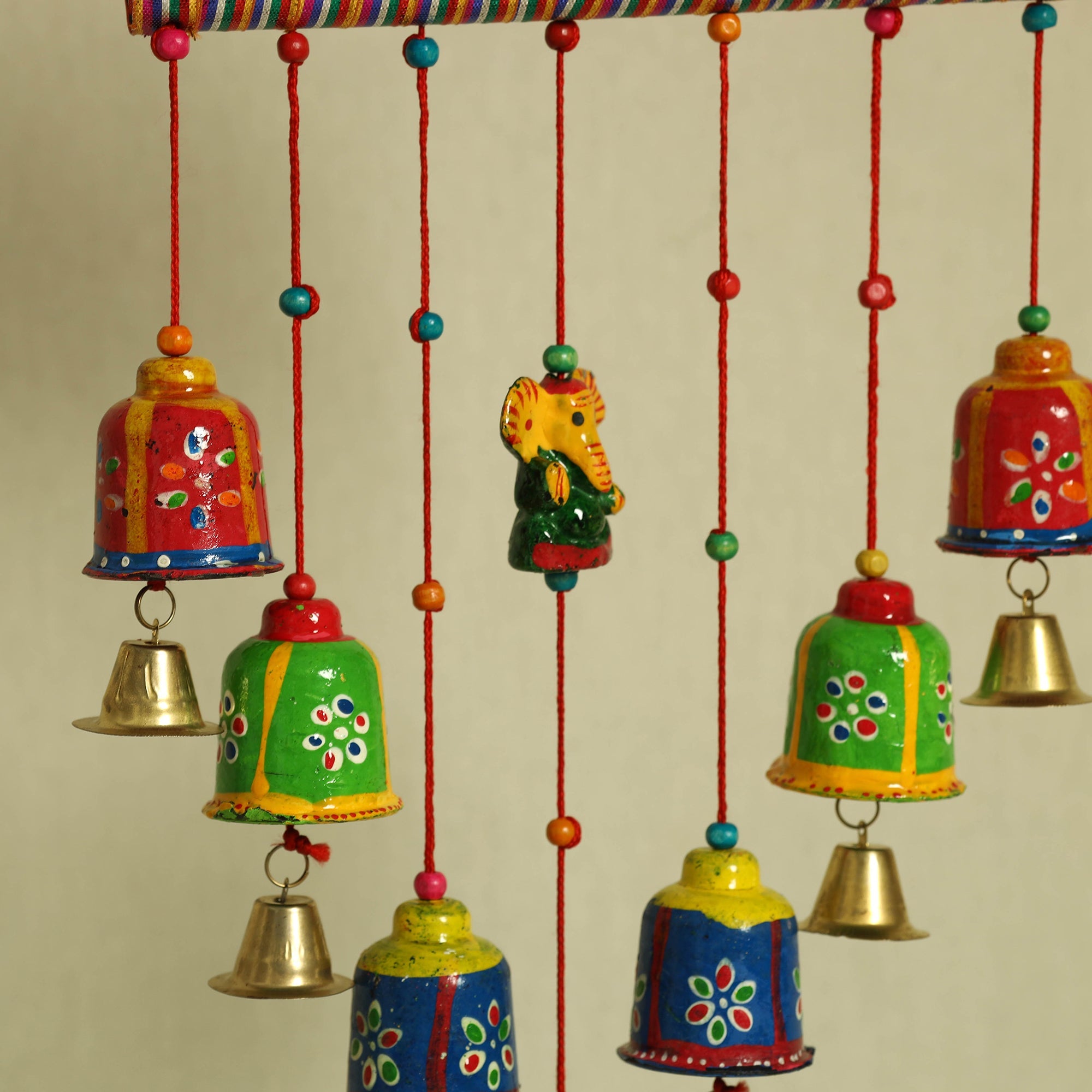 Om - Handpainted Wooden Decorative Bell Hanging