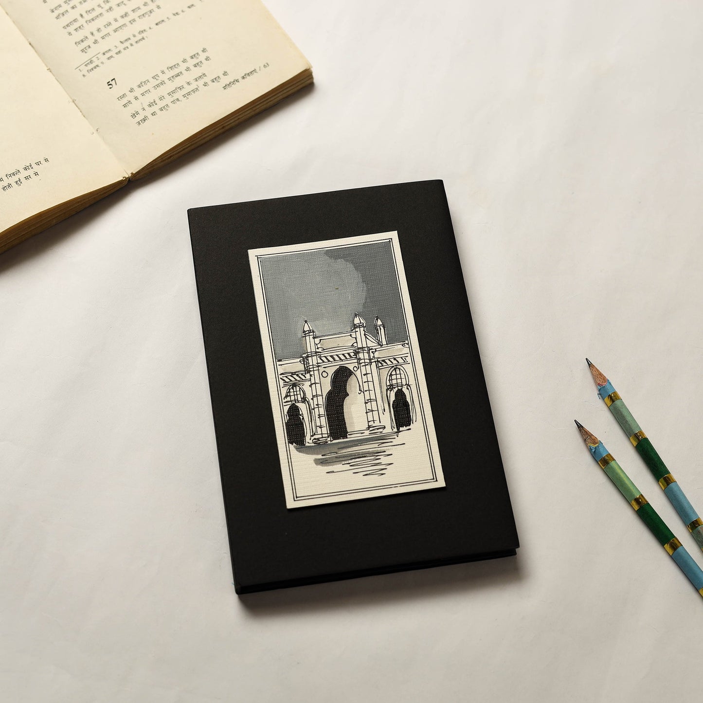 Gateway of India - Handpainted Handmade Paper Notebook