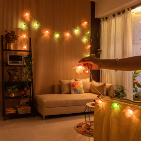 Flower - handmade crochet led string light for home decor