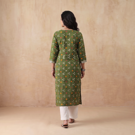 Gota Work Bandhani Cotton A-Line Long Kurta for women 05