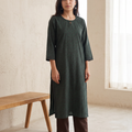 Bagh Hand Block Print Natural Dyed Cotton Straight Long Kurta for women 02