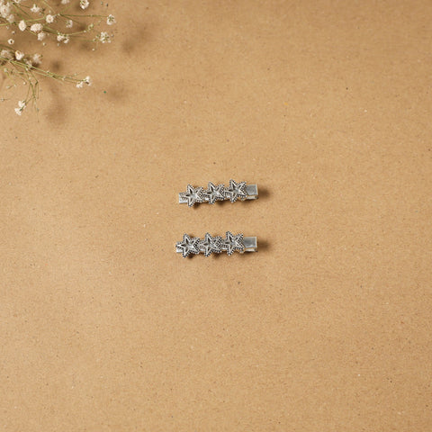 German silver hair clip (set of 2) 01 - handcrafted