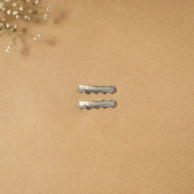 German silver hair clip (set of 2) 02 - handcrafted