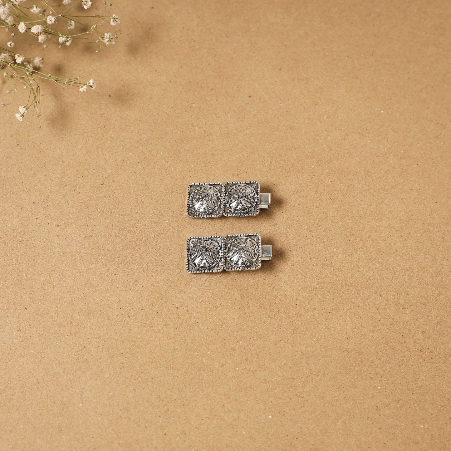 German silver hair clip (set of 2) 03 - handcrafted