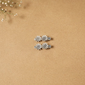 German silver hair clip (set of 2) 05 - handcrafted