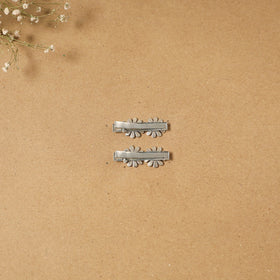 German silver hair clip (set of 2) 05 - handcrafted