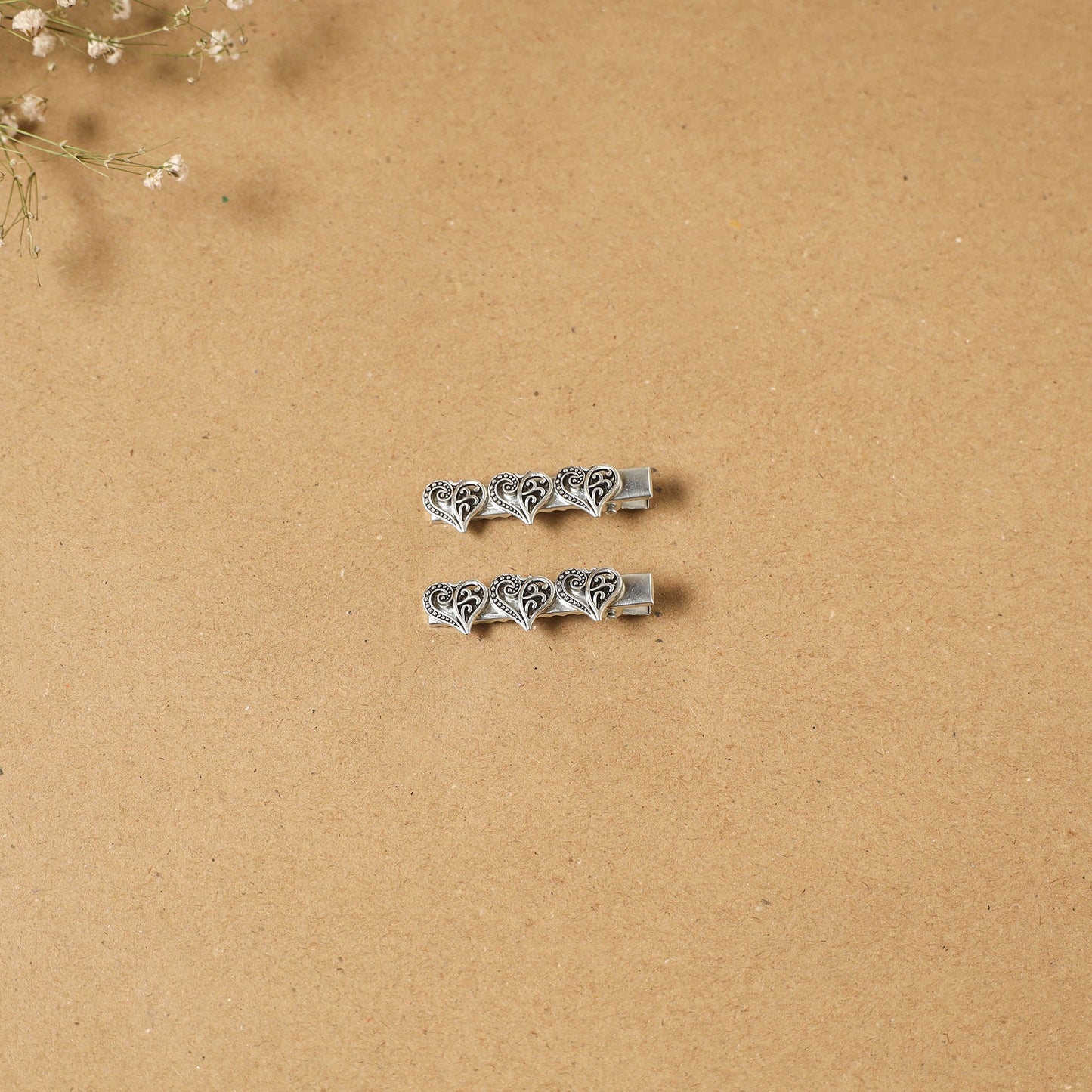 German silver hair clip (set of 2) 06 - handcrafted