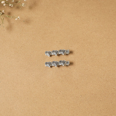 German silver hair clip (set of 2) 06 - handcrafted