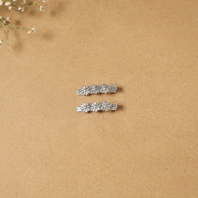 German silver hair clip (set of 2) 07 - handcrafted