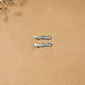 German silver hair clip (set of 2) 07 - handcrafted