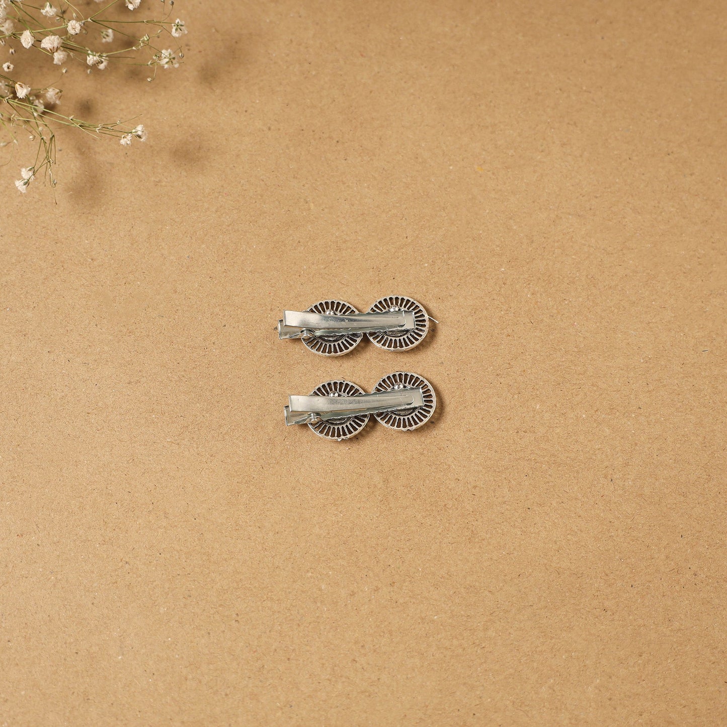 German silver hair clip (set of 2) 08 - handcrafted