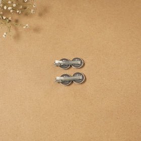 German silver hair clip (set of 2) 08 - handcrafted