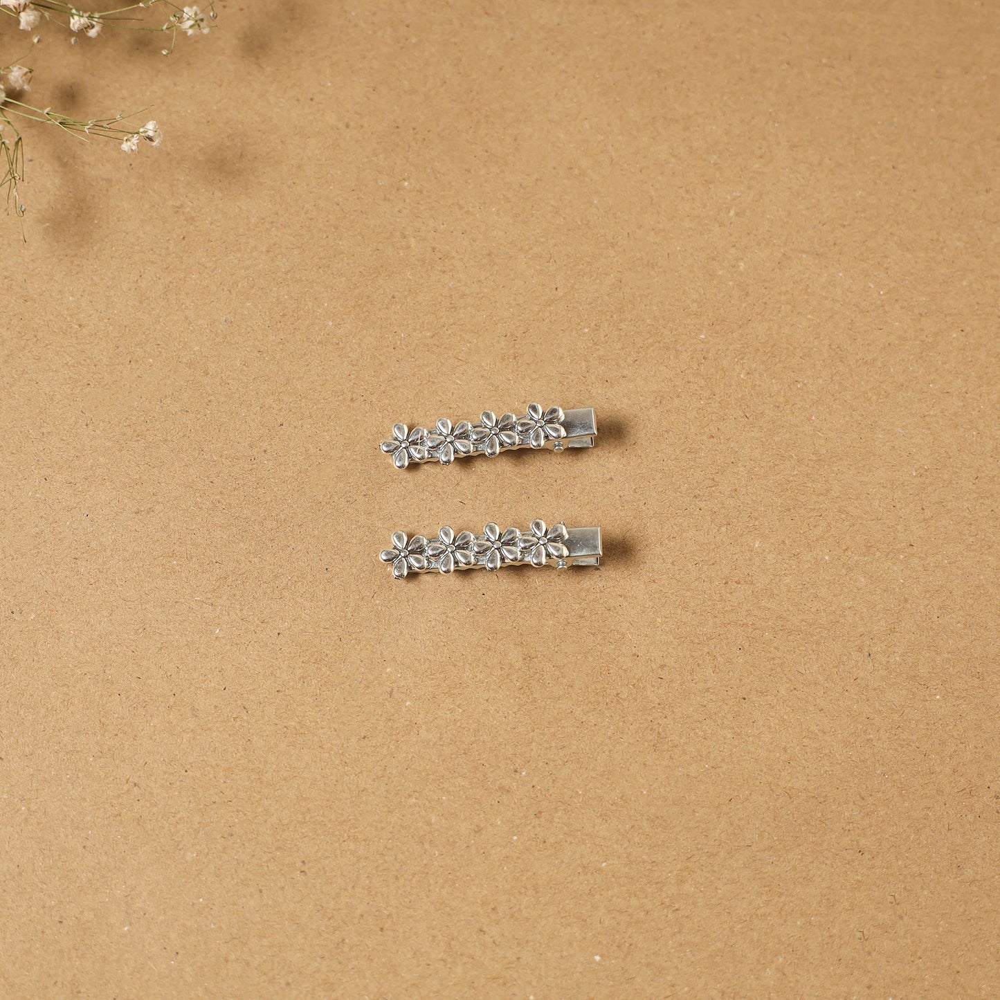 German silver hair clip (set of 2) 09 - handcrafted