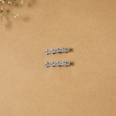 German silver hair clip (set of 2) 09 - handcrafted