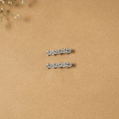 German silver hair clip (set of 2) 09 - handcrafted