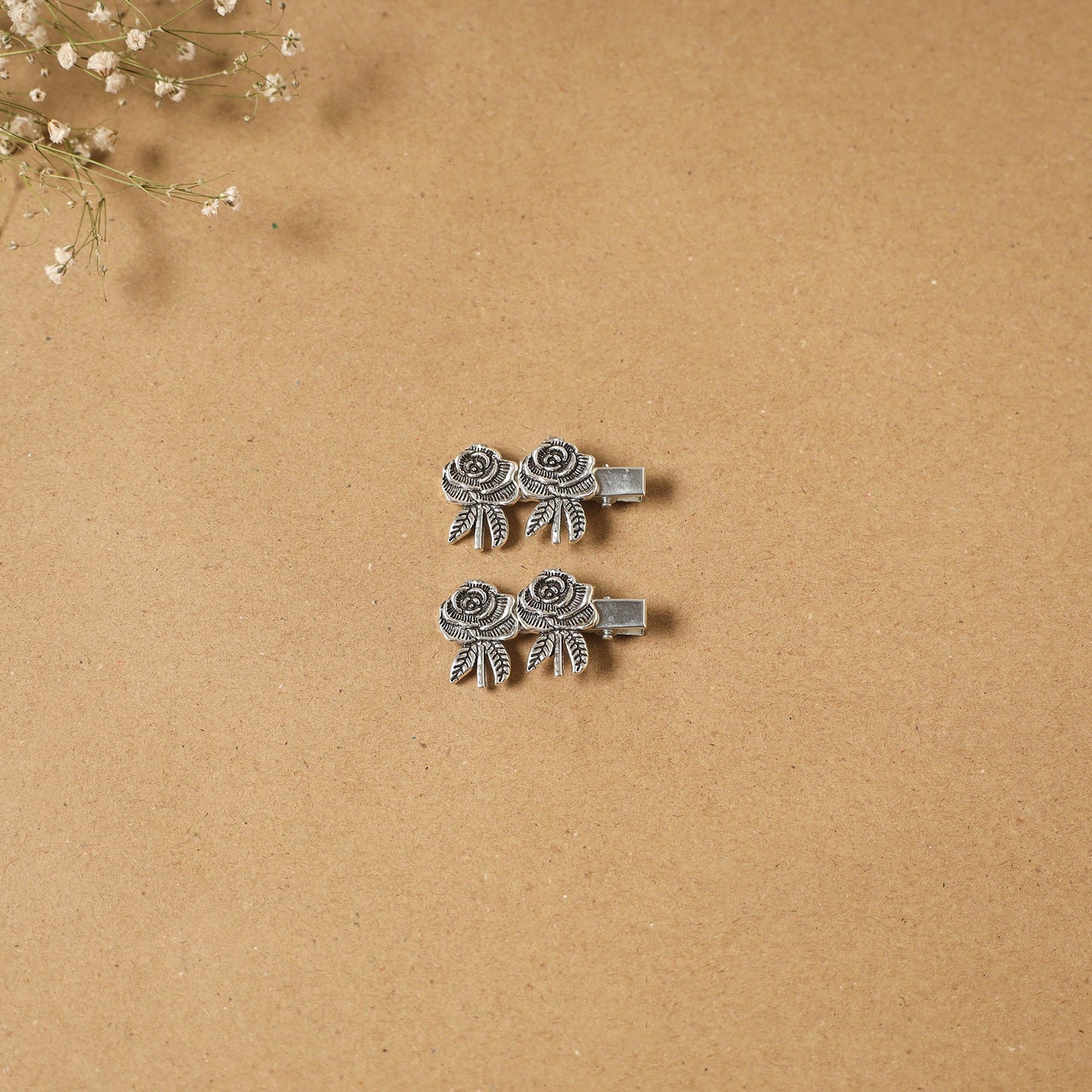 German silver hair clip (set of 2) 13 - handcrafted