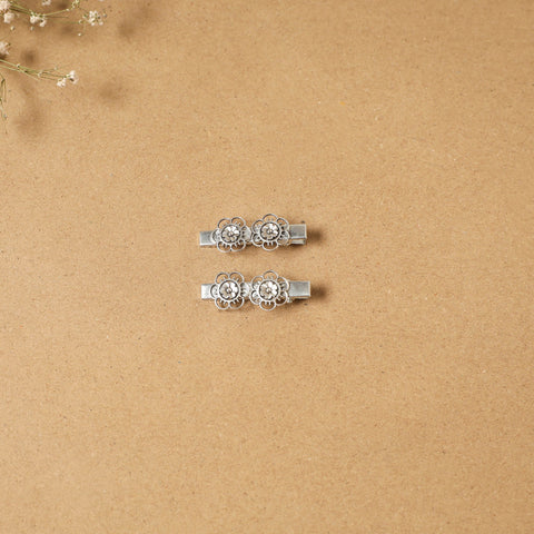 German silver hair clip (set of 2) 16 - handcrafted