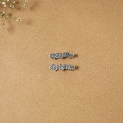 German silver hair clip (set of 2) 28 - handcrafted