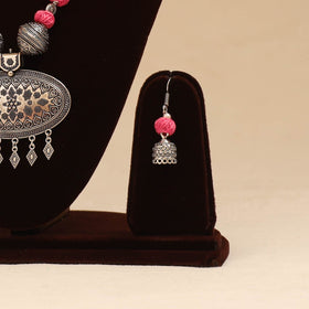 German silver thread beads necklace set 31 - handcrafted