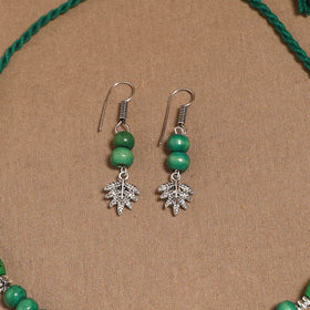 German silver wooden beads necklace set 12 - handcrafted