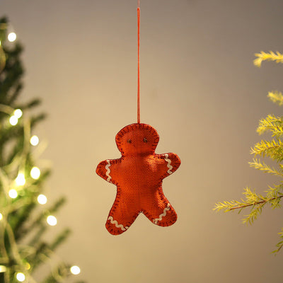 Gingerbread Man - Handcrafted Raffia Christmas Ornament