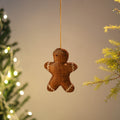 Gingerbread Man - Handcrafted Raffia Christmas Ornament