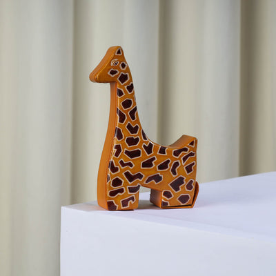  Giraffe Handcrafted Leather Money Bank 
