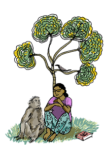 Girl with Monkey