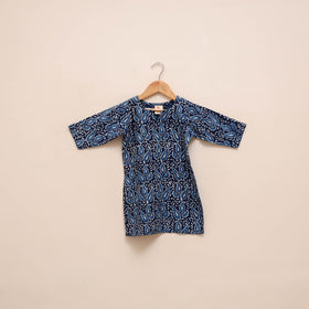 Girls indigo bagru pure cotton kurta set (2-6 years) 18