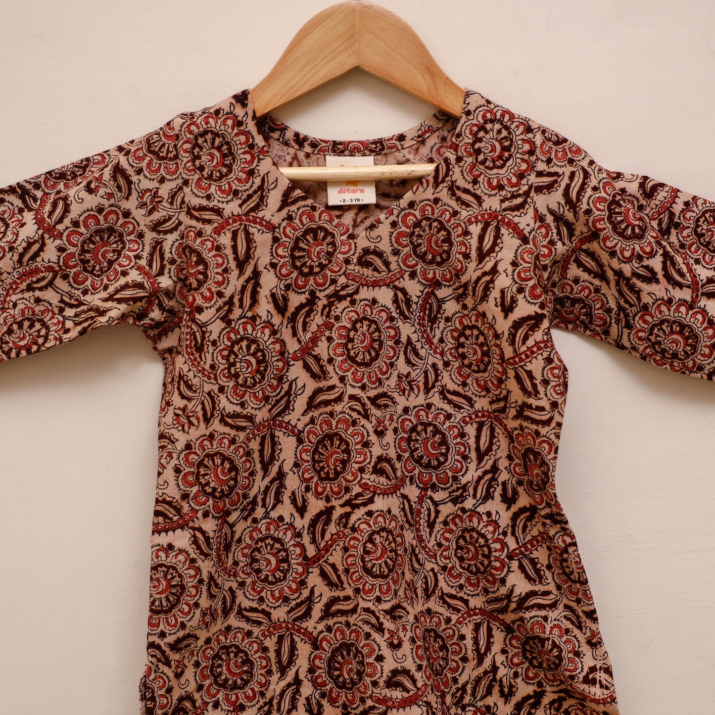 Girls kalamkari pure cotton kurta set (2-6 years) 16