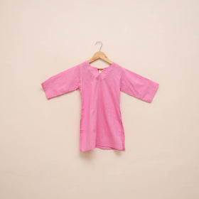 Girls plain cotton kurta set (2-4 years) 20 - handcrafted