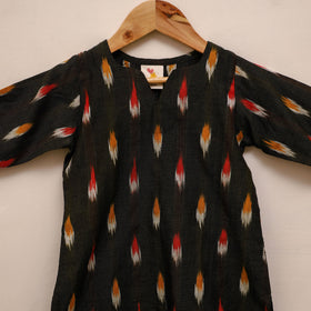 Girls pochampally ikat pure cotton kurta set (2-6 years) 03