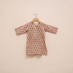 Girls sanganeri pure cotton kurta set (2-6 years) 07