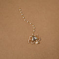 Gold-plated kundan studded & beaded maang tikka 02
