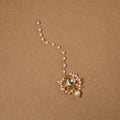Gold-plated kundan studded & beaded maang tikka 03