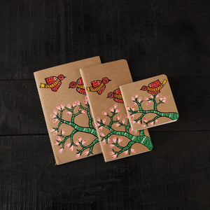 Gond handpainted handmade paper diaries (set of 3) 03