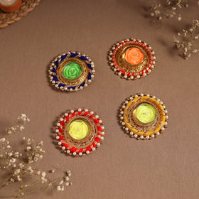 Gota & bead work tealight candle holder (set of 4) 05