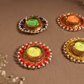 Gota & bead work tealight candle holder (set of 4) 05