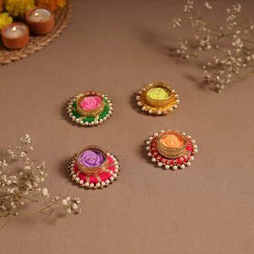 Gota & bead work tealight candle holder (set of 4) 16