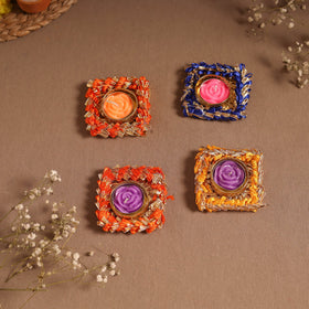 Gota work tealight candle holder (set of 4) 17 - handcrafted