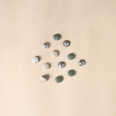  Green Handmade Fabric Button Set Small at iTokri