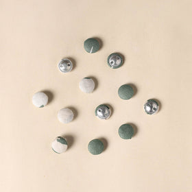  Green Handmade Fabric Button Set Small at iTokri