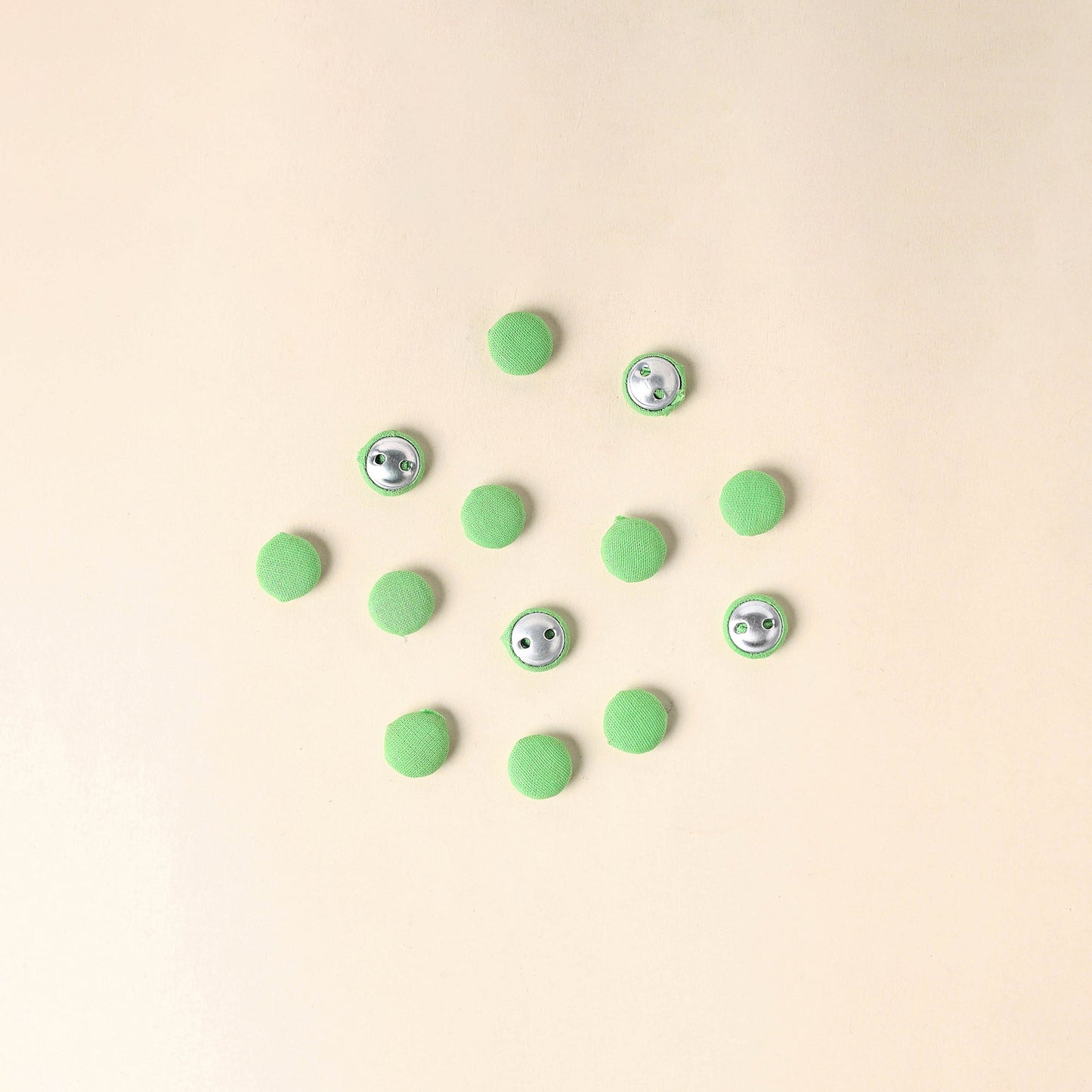  Green Handmade Fabric Button Small at iTokri