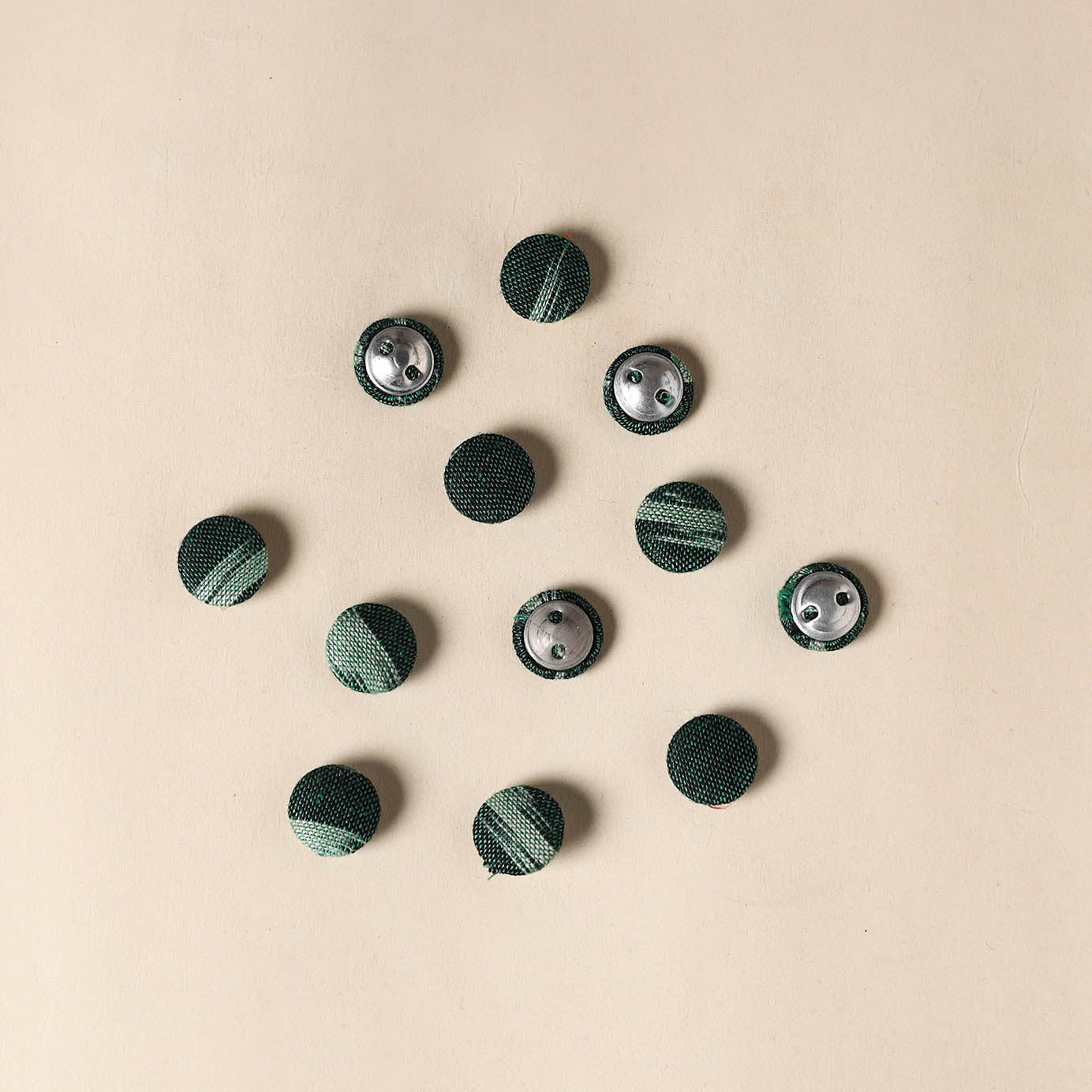  Green Handmade Fabric Button Small at iTokri
